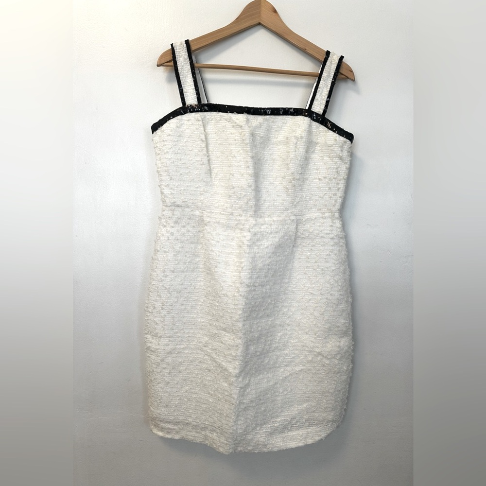 J.Crew Collection Ivory Black Sequined Tennis Dress Size 12